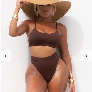 Orion Ribbed Bikini - Lime